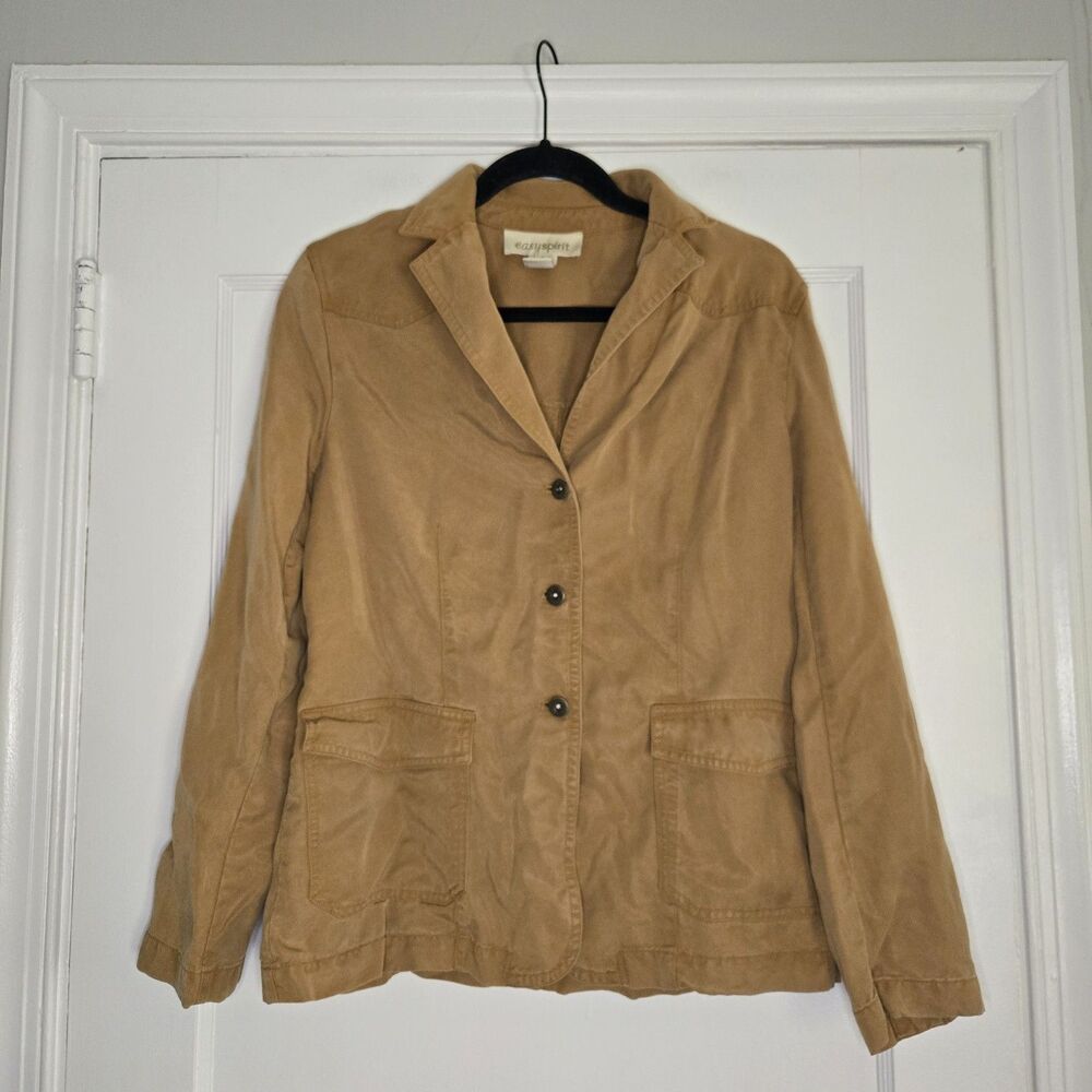 Easy Spirit Mustard Button Up Jacket Womens Casual Utility Layer Y2K